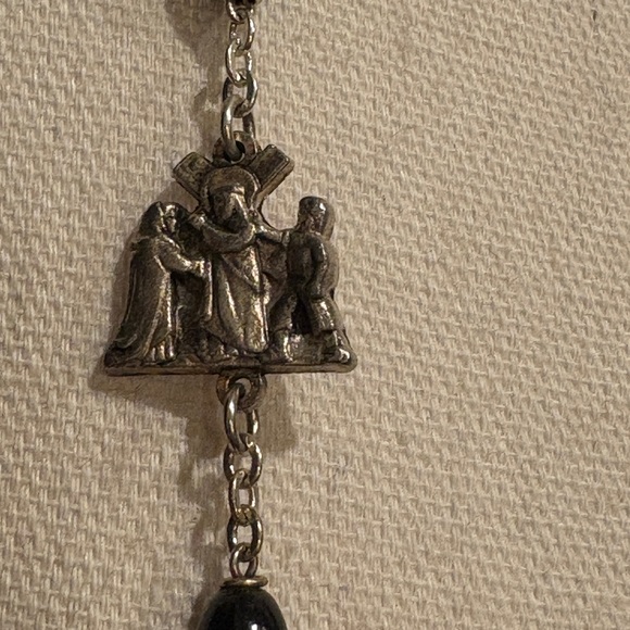 Vintage Catholic 15 Stations Of The Cross Handmade Rosary - Picture 5 of 11